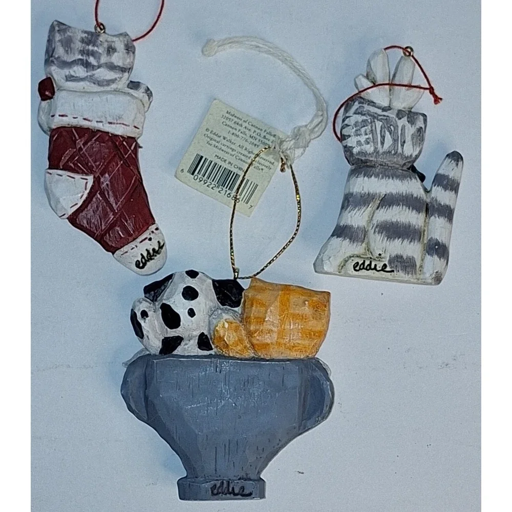 Lot Of 3 Midwest Of Cannon‎ Falls Eddie Walker Xmas Ornaments Cats Dog
